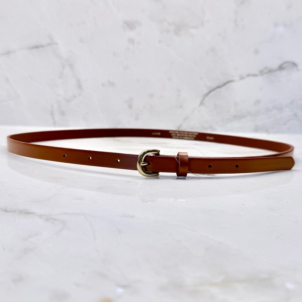 J CREW Classic Italian Leather Skinny Belt - Size S